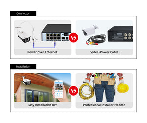 8MP Security Camera System 4K POE NVR Outdoor Video Surveillance Kit Home IP CCTV Camera Set Xmeye