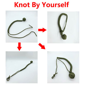 DIY Hanging Bracelet Outdoor EDC Self Defense Monkey Fist Rope Steel Ball Broken Window Breaker Personal Safety Keychain Tools