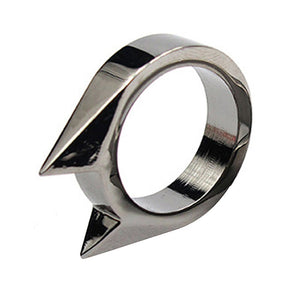 1Pcs Women Men Safety Survival Ring Tool EDC Self Defence Stainless Steel Ring Finger Defense Ring Tool Silver Gold Black Color