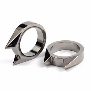 1Pcs Women Men Safety Survival Ring Tool EDC Self Defence Stainless Steel Ring Finger Defense Ring Tool Silver Gold Black Color