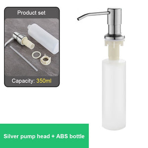 Kitchen Sink Liquid Soap Dispenser Pump Stainless Steel 500ML Liquid Soap Bottle Sink Mount Hand Pressure Soap Dispenser Bottle