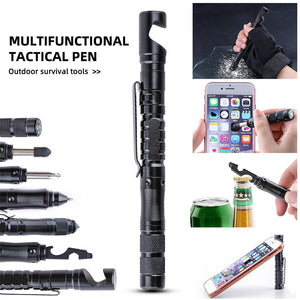 Multifunctional Tactical Pen Mobile Phone Holder Tactical Self-Defense Pen Touch Screen Pen Outdoor Survival Tool With Compass