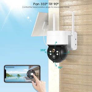 1080P WiFi Solar Camera Outdoor Night Vision PTZ IP Camera With Solar Panel Recharge Battery 2MP CCTV Video Surveillance Cameras