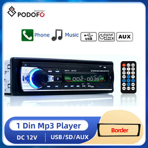 Podofo 1 Din Bluetooth Autoradio SD Radio Car 12V JSD-520 MP3 Player AUX-IN Car Stereo FM USB Audio Stereo In-dash Radio Coche