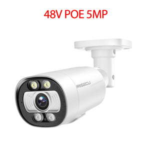 MISECU H.265 Real 4K Ai Smart POE Camera 5MP 8MP Two-way Audio Human Detection Outdoor Camera For CCTV System Video Surveillance