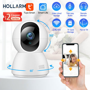 Hollarm 1080P WIFI IP Camera Tuya Surveillance Camera Automatic Tracking Smart Home Security Indoor WiFi Wireless Baby Monitor