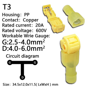 10/20/40/50Pcs T-Tap Connector Quick Electrical Cable Connector Snap Splice Lock Wire Terminal Waterproof Crimp Wire Terminal