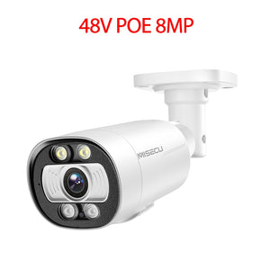 MISECU H.265 Real 4K Ai Smart POE Camera 5MP 8MP Two-way Audio Human Detection Outdoor Camera For CCTV System Video Surveillance