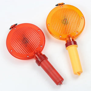 Handheld LED Barricade Light Signal Traffic Safety Light Emergency Strobe Warning Light with Ring for Hanging, Red/ Yellow