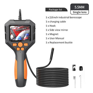 1080P Industrial Endoscope Camera 2.4"/  2.8 " IPS Inspection Camera 100 Meter Cable Pipe Sewer Borescope With 6 LED For Car
