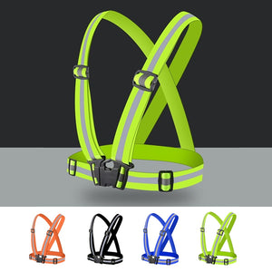 Highlight Reflective Straps Night Running Riding Clothing Vest Adjustable Safety Vest Elastic Band For Adults and Children