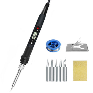 80W Digital Electric Soldering Iron 220V 110V Temperature  Adjustable LCD display Solder welding iron tool kit  Tips 60W/80W