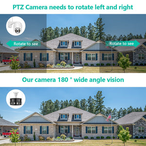 8MP 4K Dual Lens wide angle 180° Wifi IP Camera ICSEE Ai Human Detect Outdoor 4MP Ultra Color Night Vision Surveillance Camera
