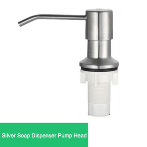 Kitchen Sink Liquid Soap Dispenser Pump Stainless Steel 500ML Liquid Soap Bottle Sink Mount Hand Pressure Soap Dispenser Bottle