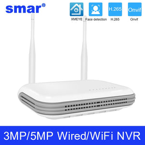 SMAR NEW WIFI NVR 8CH CCTV NVR for 5MP/3MP IP Camera Face Detect Network Video Recorder H.265 P2P Video Surveillance System