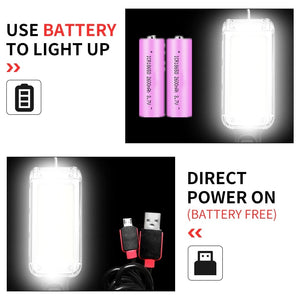 1pcs USB Rechargeable COB Work Light Portable LED Flashlight 18650 Adjustable 2Mode Waterproof Magnet Design Camping Lantern