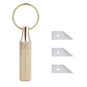 EDC Tool Brass Capsule Mini Knife Portable Key Chain Decor Outdoor Survival Open Cans Peel Fruits Gifts with Spare Blades