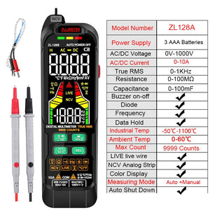 USB Charge Multimetro Digital Profesional AC DC Current Voltage Detector Pen True RMS Capacitance Temp Auto Range Multimeter