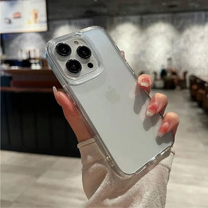 Transparent Shockproof Hard Acrylic Case For iPhone 15 14 13 12 Mini 11 Pro XS Max X XR 7 8 Plus SE 2 Soft Silicone Bumper Cover