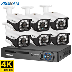 8MP Security Camera System 4K POE NVR Outdoor Video Surveillance Kit Home IP CCTV Camera Set Xmeye