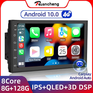 Ruancheng 8G 128G 2 Din Android 10 Car Radio GPS AI Carplay Auto  Stereo Universal 7"  For Volkswagen Nissan Hyundai Kia Toyota