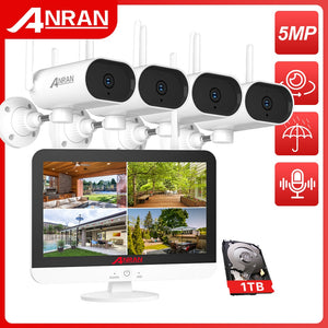 ANRAN PTZ 5MP Video Surveillance Camera System 1920P CCTV Waterproof Outdoor Camera APP Control Rotate CCTV Cameras Kit IR Cut