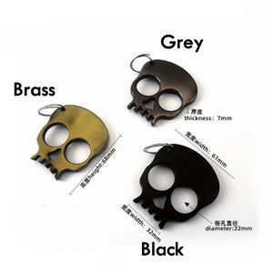 1PC Outdoor EDC Alloy Defense Skull Keychian Hand Tool Supplies Personal Survical Gear Anti-wolf for Women Men Gifts Wholesale
