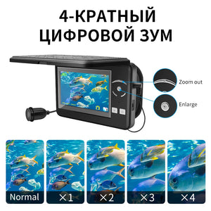 Erchang F431B Underwater Fishing Camera 4.3" Monitor 4x Digital Zoom Fish Finder Camera Ice/River Camera for Fishing FishFinder