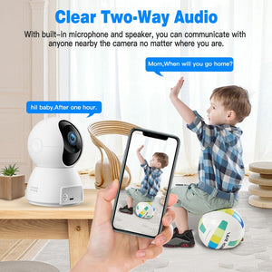 Hollarm 1080P WIFI IP Camera Tuya Surveillance Camera Automatic Tracking Smart Home Security Indoor WiFi Wireless Baby Monitor
